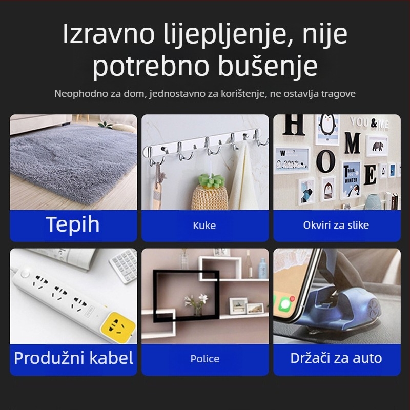 Nano dvostrano ljepiva traka od akrila, prozirna, visoke viskoznosti, bez ostataka, vodootporna podloga, snažno pričvršćivanje