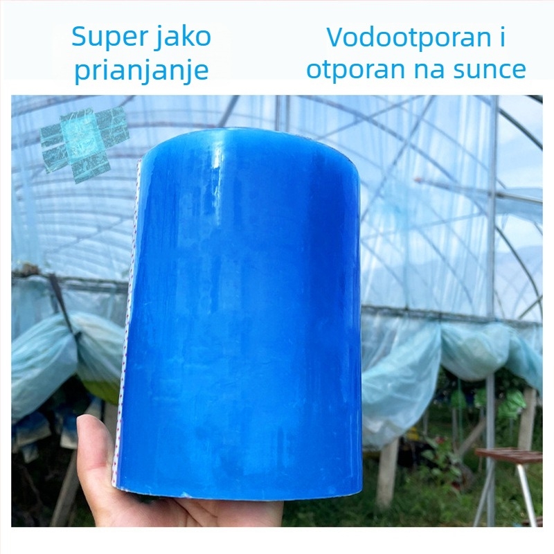 Traka za popravak plastenika, prozirna PE traka, širina 5 cm, debljina 140 mm, bijela/plava