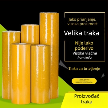 Žuta traka za pakiranje, veliki valjak, vrlo široka, širine 32 cm i 42 cm