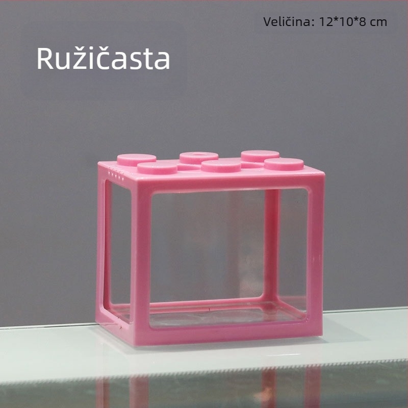 Akrilni akvarij za Betta ribe, mini krajolik u bočici