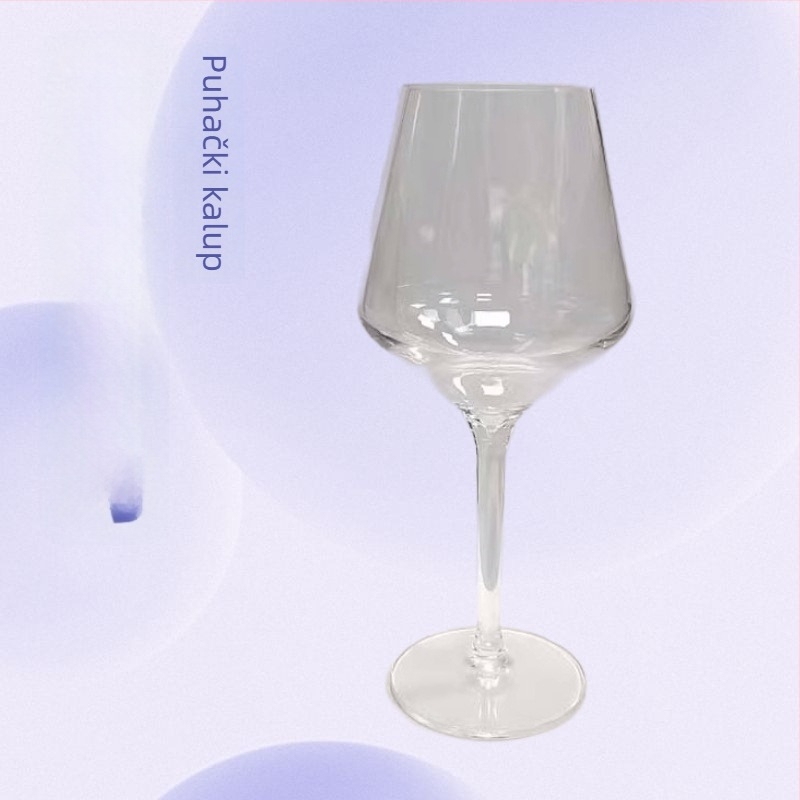 Prozirna PMMA akrilna čaša za vino, injekcijski oblikovana, 500 ml, veliko trbušno tijelo, moderni minimalistički dizajn
