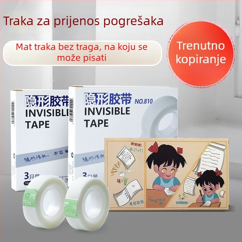 Ručna traka za ispravljanje pogrešaka u pisanju, prozirna za pisanje i kopiranje.