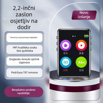 Bluetooth MP3 player s čitačem elektroničkih knjiga i čitanjem romana, 3,0-inčni MP4 prijenosni multimedijski uređaj za učenike