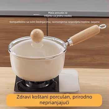 Keramički lonac za mlijeko s neprijanjajućim premazom, mali lonac za kuhanje, zagrijavanje mlijeka, dječja hrana, kuhanje, juhe