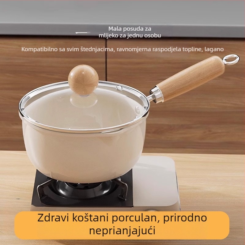 Keramički lonac za mlijeko s neprijanjajućim premazom, mali lonac za kuhanje, zagrijavanje mlijeka, dječja hrana, kuhanje, juhe