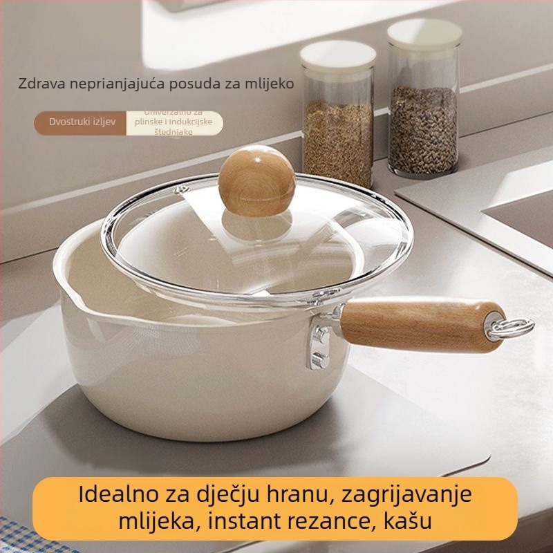 Keramički lonac za mlijeko s neprijanjajućim premazom, mali lonac za kuhanje, zagrijavanje mlijeka, dječja hrana, kuhanje, juhe