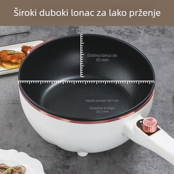 Električni wok s mnogostrukom funkcijom za kućnu upotrebu: veliki kapacitet, neprijanjajući unutarnji lonac, sve u jednom za parenje, kuhanje, pirjanje i dinstanje.