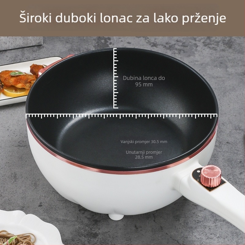 Električni wok s mnogostrukom funkcijom za kućnu upotrebu: veliki kapacitet, neprijanjajući unutarnji lonac, sve u jednom za parenje, kuhanje, pirjanje i dinstanje.