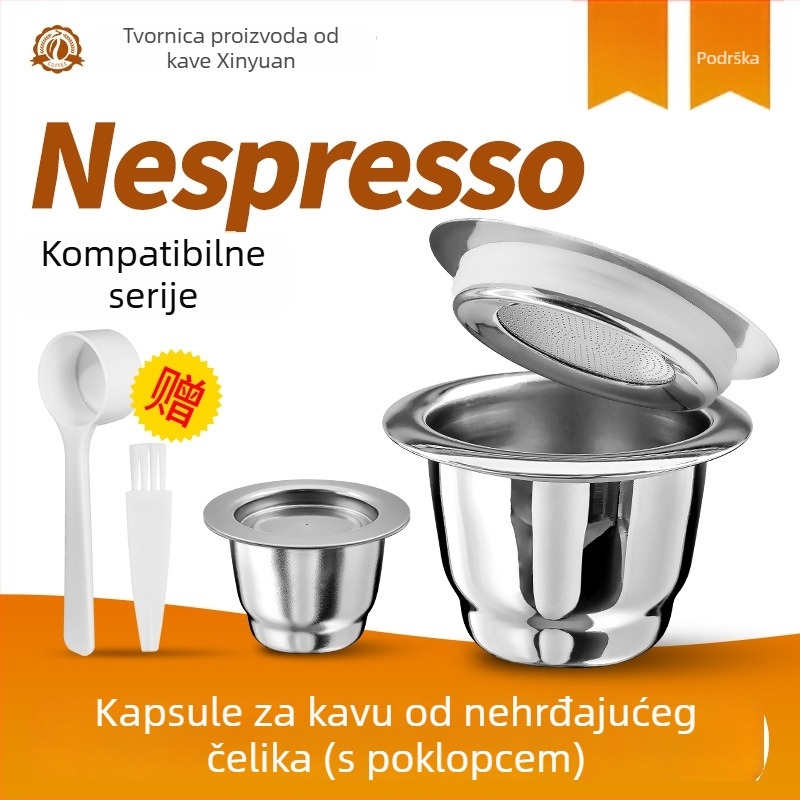 Višekratna kapsula za kavu od nehrđajućeg čelika za Nestlé aparate s jednim otvorom