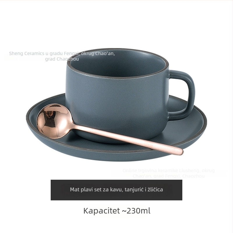 Nordijski vintage set šalice za kavu i podmetače