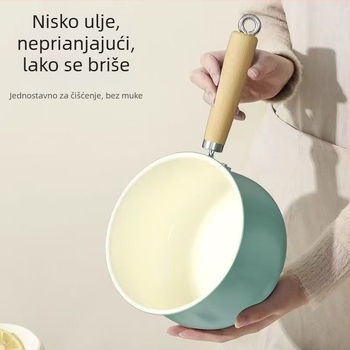 Keramički neprianjajući tiganj za mlijeko s plosnim dnom, za dječju hranu i kašu, kompatibilan s plinskim i indukcijskim pločama