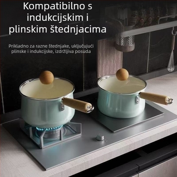 Keramički neprianjajući tiganj za mlijeko s plosnim dnom, za dječju hranu i kašu, kompatibilan s plinskim i indukcijskim pločama