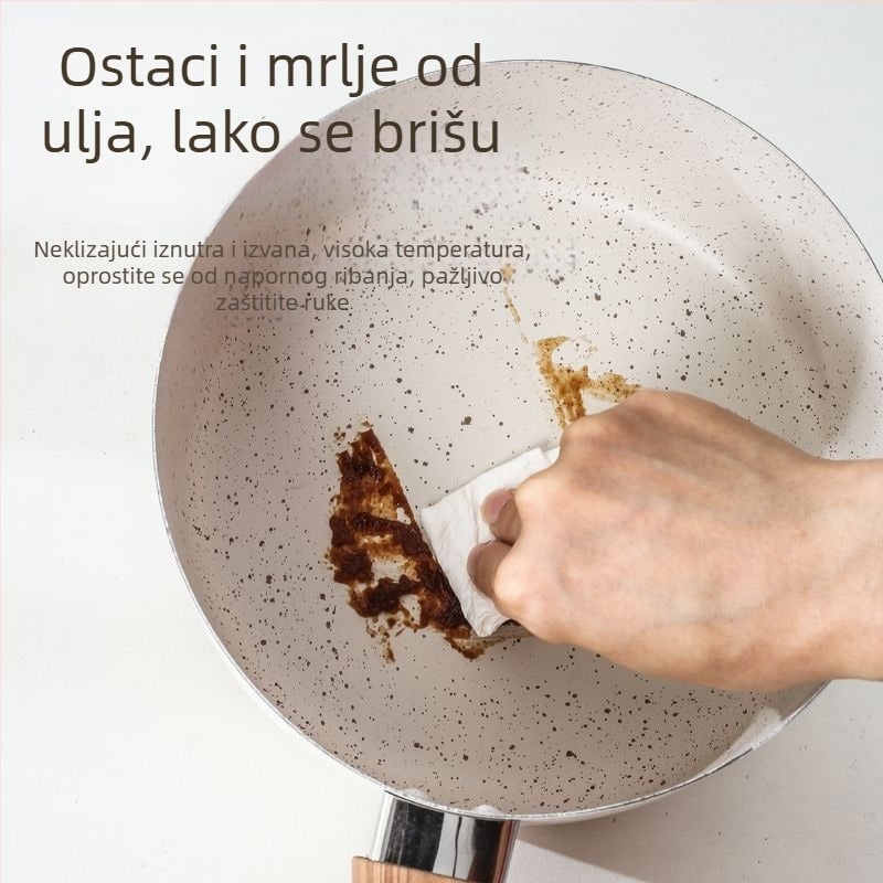 Wok u japanskom stilu s Maifan kamenom, nepremazan; posuda za mlijeko i dvostruka namjena za rezance