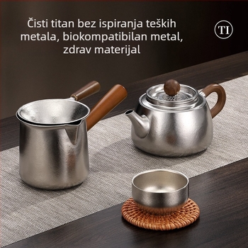 Set čaja od čistog titana, luksuzna poklon kutija, čajnik i šalice, prenosni set za pripremu čaja kod kuće