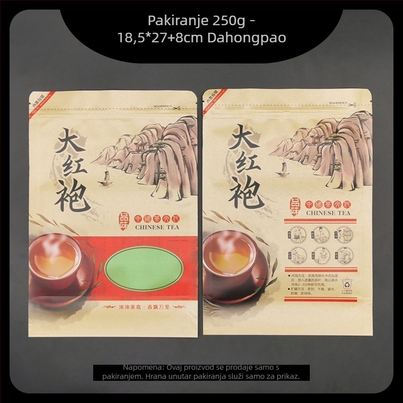 250 g kraft papirnata vrećica za čaj sa samouzavarom – planinski zeleni čaj, crni čaj, Dragon Well i Bi Luo Chun