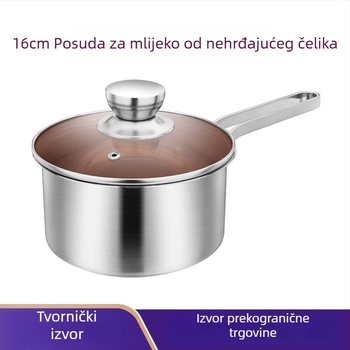 Lonac od nehrđajućeg čelika za mlijeko s jednom ručkom i set lonaca za juhu – praktičan kuhinjski set