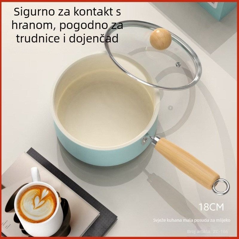 Keramički lonac za mlijeko, neprijanjajući, za dječju hranu i juhu
