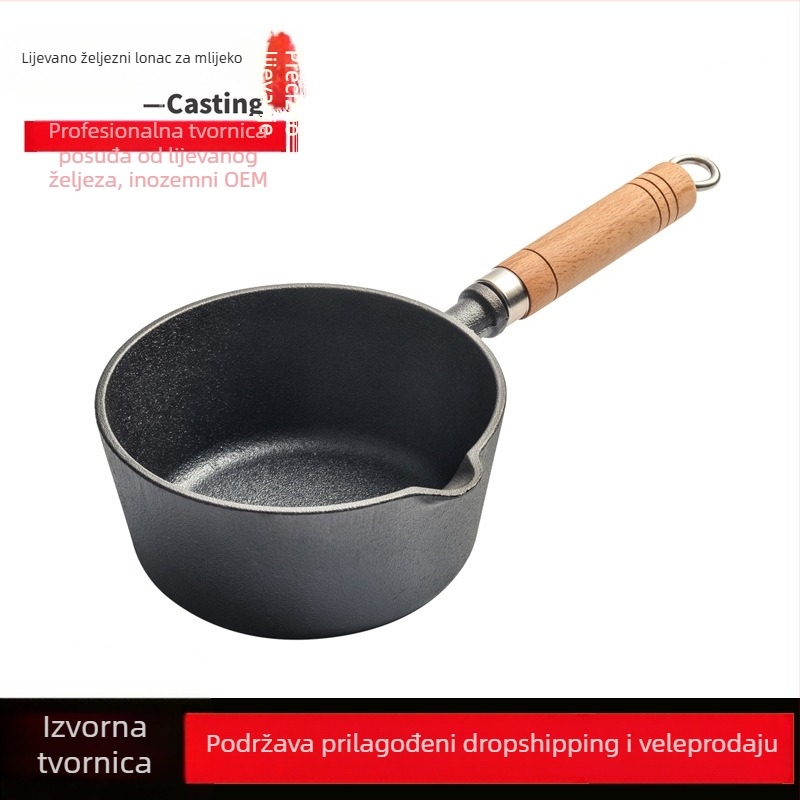 Lijevana posuda od lijevanog željeza za mlijeko, bez premaza, za dječju hranu, juhe i tjesteninu
