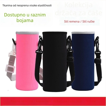 Zaštitna futrola za šalice s naramenicom crossbody, izolirana zaštita za staklenu bocu 400-1500 ml, zaštita od opeklina, toplinska izolacija, otpornost na pad.