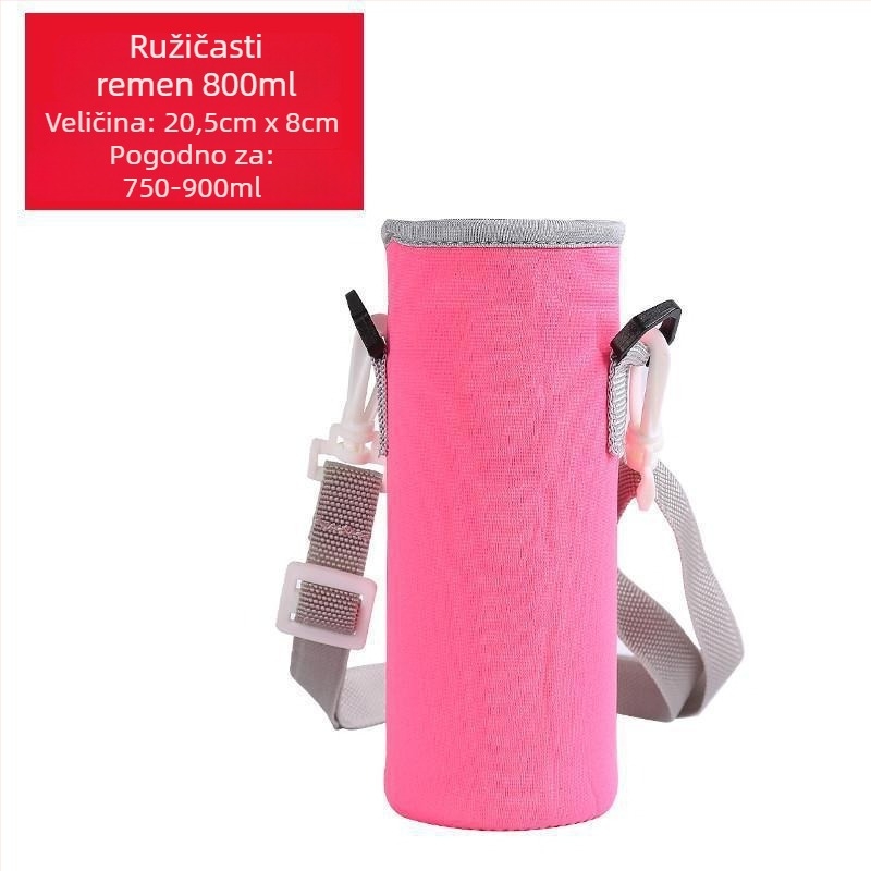 Zaštitna futrola za šalice s naramenicom crossbody, izolirana zaštita za staklenu bocu 400-1500 ml, zaštita od opeklina, toplinska izolacija, otpornost na pad.