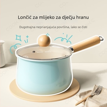 Keramična mala posuda za dječju hranu, s jednom ručkom, neprijanjiva, za kućnu ploču, juhe i rezance