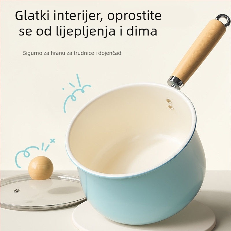 Keramična mala posuda za dječju hranu, s jednom ručkom, neprijanjiva, za kućnu ploču, juhe i rezance