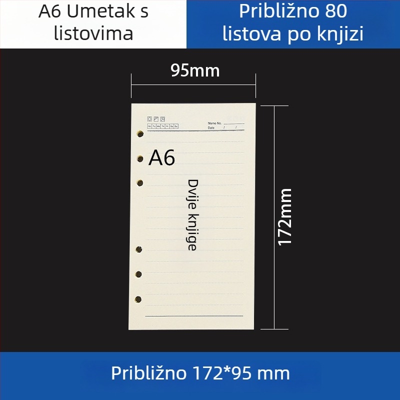 Prozirni akrilni držač za A5 bilježnicu i A6 planer, 6 rupa, univerzalno odvojivo skladištenje