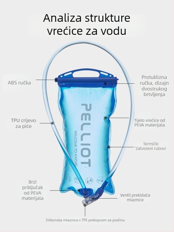 Pelliot sportska vodna torba, otporna na tlak, zatvaranje šnurnom, prijenosna za vožnju biciklom i aktivnosti na otvorenom