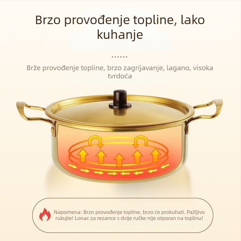 Lonac za instantnu nudle u korejskom stilu, 1 L, kompaktni lonac za kuhanje kod kuće za juhu od rezanaca