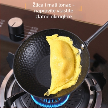 Žlica od lijevanog željeza s dugim držačem, japanskog stila, bez premaza