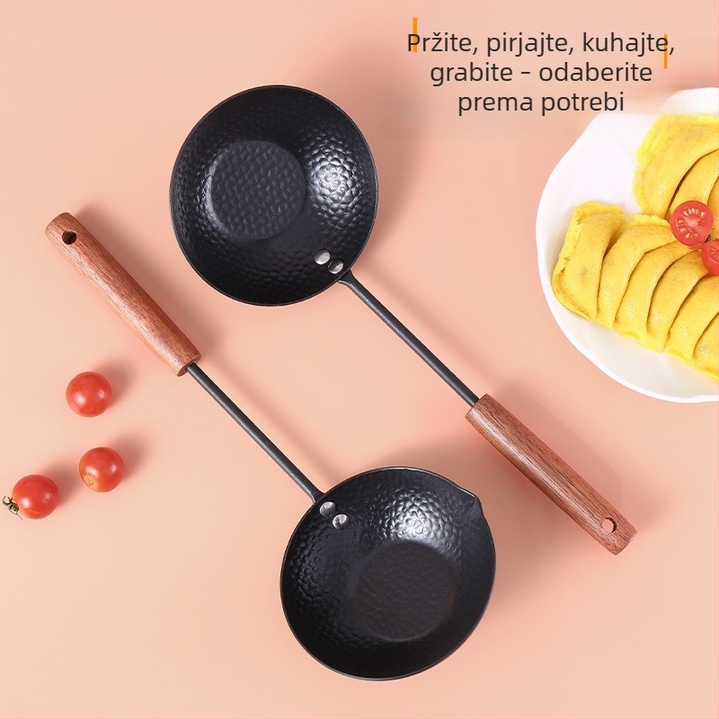 Žlica od lijevanog željeza s dugim držačem, japanskog stila, bez premaza