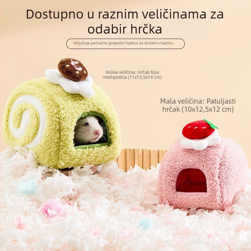 Zimsko pamučno gnijezdo za hrčke – topli sklonište za spavanje
