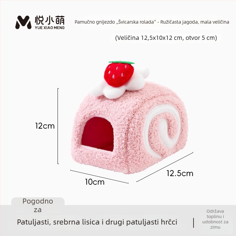 Zimsko pamučno gnijezdo za hrčke – topli sklonište za spavanje