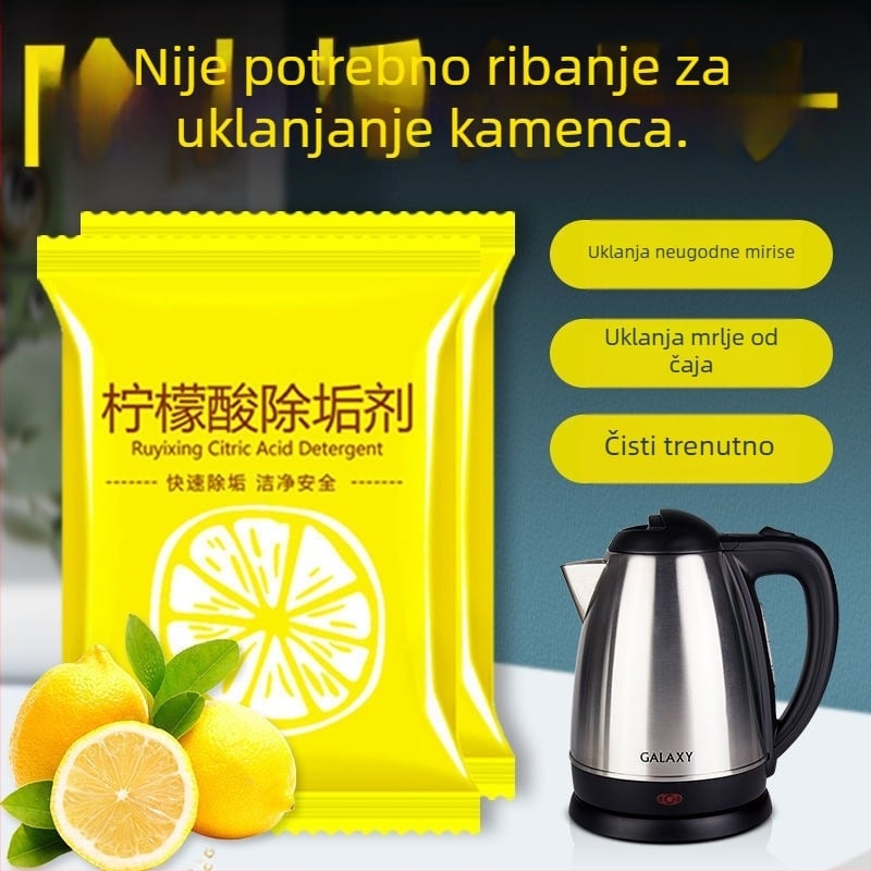 Čistač s limunskom kiselinom za uklanjanje kamenca iz čajnika, bojlera i dozatora vode