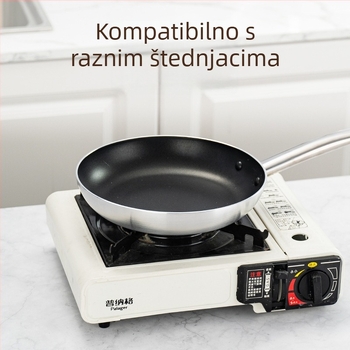 Komercijalna tava s ravnim dnom od aluminija, non-stick, za kućnu upotrebu, wok i tava