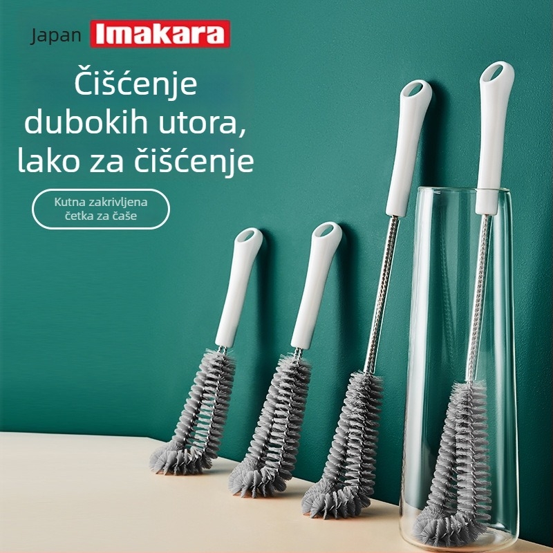 Set četkica za čaše s dugim držačem i mala četkica za čišćenje blendera i boca
