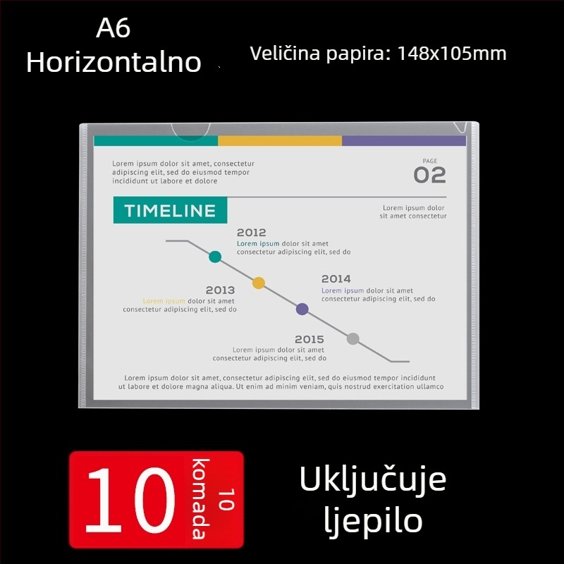 A4 zidni okvir za prikaz s prozirnim džepovima za kartice i prostorom za umetanje dokumenata