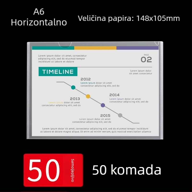 A4 zidni okvir za prikaz s prozirnim džepovima za kartice i prostorom za umetanje dokumenata