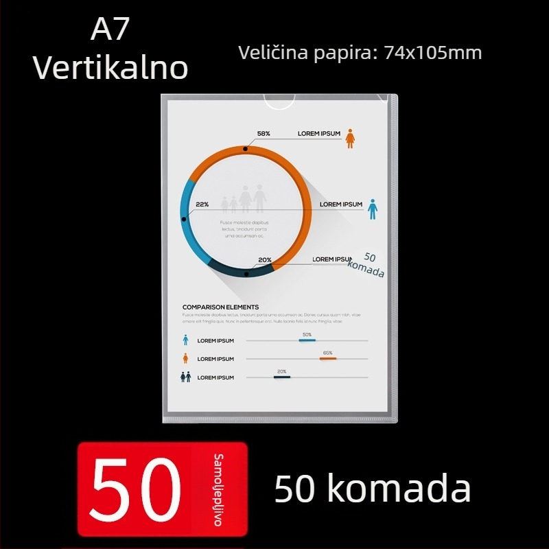 A4 zidni okvir za prikaz s prozirnim džepovima za kartice i prostorom za umetanje dokumenata