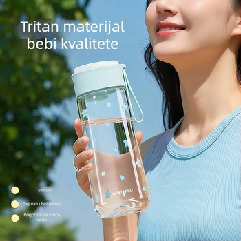 Ljetna prijenosna Tritan čaša za vodu za djevojke, minimalistički dizajn, plastična čaša s velikim kapacitetom za učenice, otporna na visoke temperature čaja