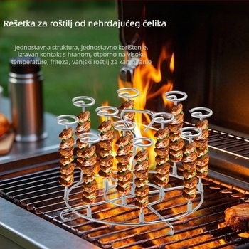 304 nehrđajući čelik: dodaci za air fryer – uspravni roštilj, ražnjići, mikrovalni roštilj, roštilj BBQ, alati za vješanje