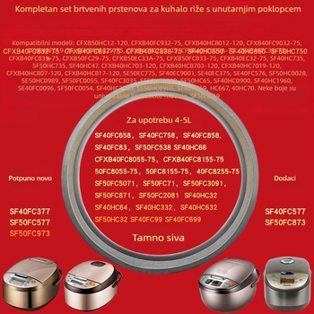 Univerzalni brtvilo za električni lonac za rižu – silikonski prsten poklopca CFXB50FC833-75, brtvilo 40FC29, set pribora za brtvila