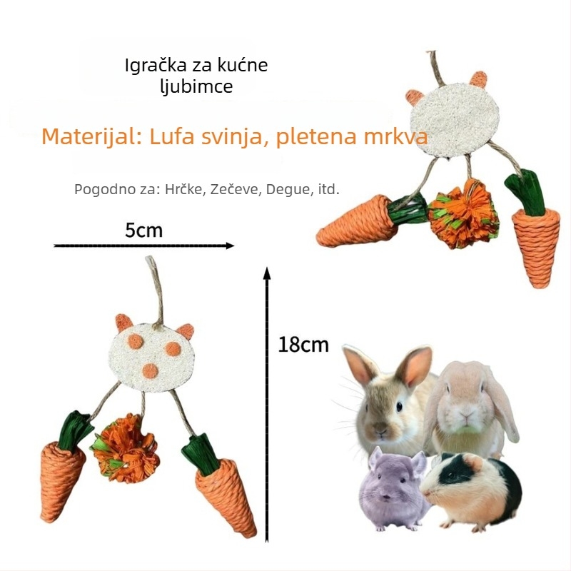 Igračke za hamstera i papigu: žvačne igračke, gnijezdo za mala kućna ljubimca i igračke od luffe