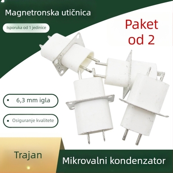 2 komada potpuno novih magnetronskih utičnica za mikrovalnu pećnicu, visokovoltni pinovi za vlakna grijanja, pribor za kondenzator kroz jezgru
