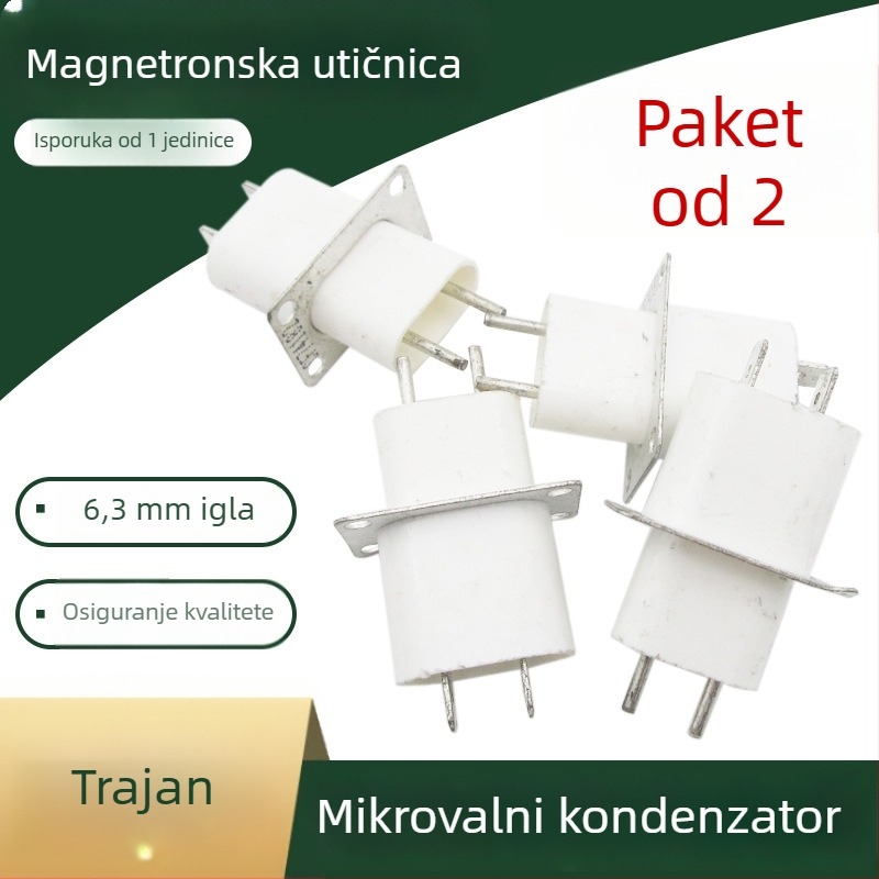 2 komada potpuno novih magnetronskih utičnica za mikrovalnu pećnicu, visokovoltni pinovi za vlakna grijanja, pribor za kondenzator kroz jezgru