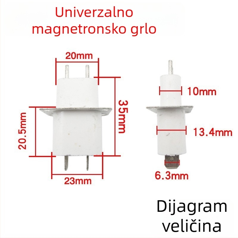 2 komada potpuno novih magnetronskih utičnica za mikrovalnu pećnicu, visokovoltni pinovi za vlakna grijanja, pribor za kondenzator kroz jezgru