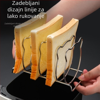 Nehrđajući čelični stalak za tost u obliku medvjeda za kućnu kuhinju, dodatak za fritezu na zrak, nesimetrični stalak za kruh