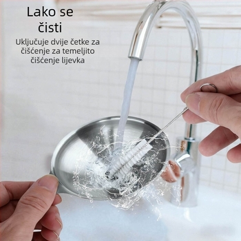 FCM certificirani set lijevova od nehrđajućeg čelika za kuhinju – lijev za ulje s velikim promjerom i lijevima za alkohol u velikoj, srednjoj i maloj veličini – trodjelni set