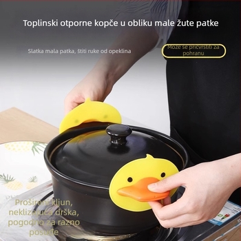 Žute silikonske rukavice otporne na toplinu, debele, s protukliznim držačem, kuhinja, klip za posudu u mikrovalnoj