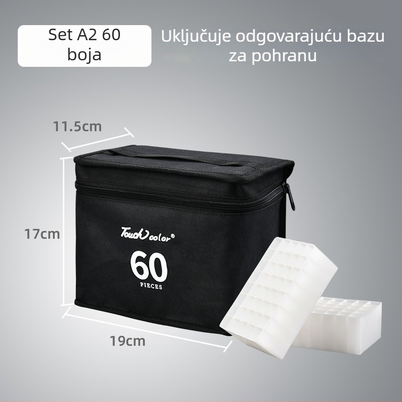 Platnena torbica za markere, skladišna torba u stilu ruksaka, za markere (36/48/60 boja)
